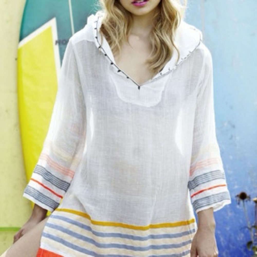Lemlem Vibrant Striped gauze cotton bikini cover up Tunic size small colorful - Picture 11 of 13